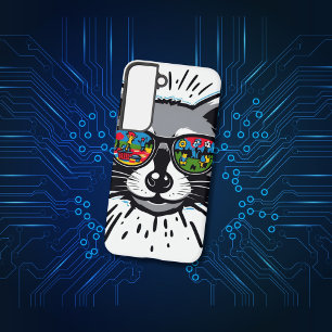 Cooler Waschbär-Sonnenbrille Farbige Kunstgestaltu Samsung Galaxy Hülle