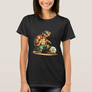 Cooler Wasserschildkröte-Fußballspieler mit Sonnen T-Shirt