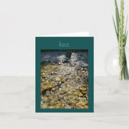 cooler Wasserstuhl lädt Erholung Grußkarte ein Karte