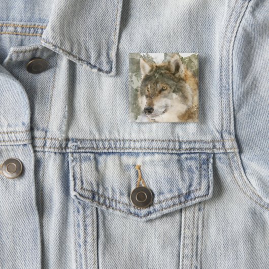 Cooler Watercolor Wolf Button Button (Beispiel)