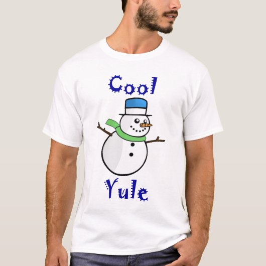 Cooler WeihnachtenSnowman im blauen Spitzenhut T-Shirt (Vorderseite)