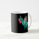 Cooler Weihnachtsbaum Dinosaur Funny Party Bekleid Kaffeetasse (VorderseiteRechts)