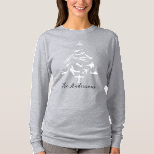 Cooler Weihnachtsbaum Flugzeug, Luftfahrt, Persona T-Shirt