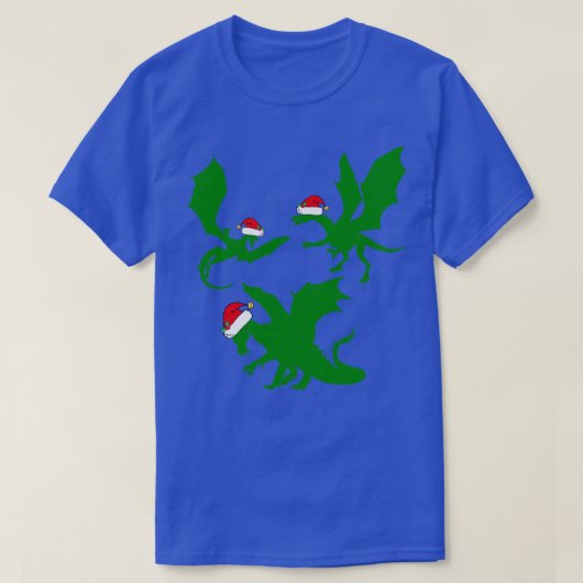 Cooler Weihnachtsdragon Santas T-Shirt (Design vorne)