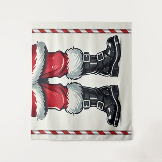 Cooler Weihnachtsfest in Schwarzen Booten Weihnach Wandteppich (Vorderseite)