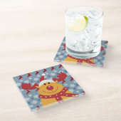 Cooler Weihnachtsglass-Untersetzer Glasuntersetzer (Schrägansicht)
