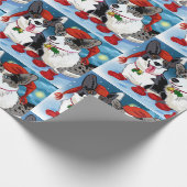 Cooler Weihnachtskorgis Geschenkpapier (Ecke)