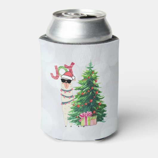 Cooler Weihnachtslama | Joy Typografy Dosenkühler (Kanne Rückseite)