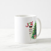 Cooler Weihnachtslama mit Sonnenbrille und Weihnac Kaffeetasse (VorderseiteRechts)