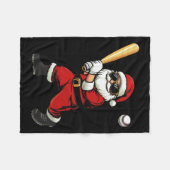 Cooler Weihnachtsmann Baseball Weihnachts-Baseball Fleecedecke (Vorderseite (Horizontal))