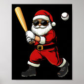 Cooler Weihnachtsmann Baseball Weihnachts-Baseball Poster (Vorne)