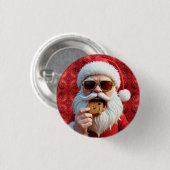 Cooler Weihnachtsmann Button (Vorne & Hinten)