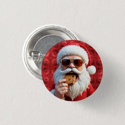 Cooler Weihnachtsmann Button (Vorne & Hinten)