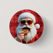 Cooler Weihnachtsmann Button (Vorderseite)