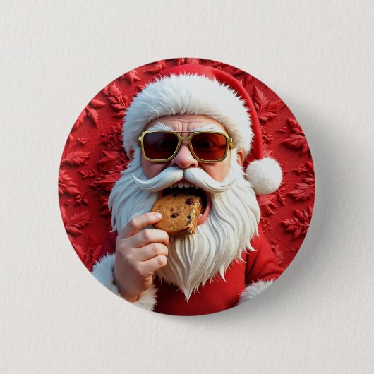 Cooler Weihnachtsmann Button (Vorderseite)