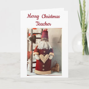 **COOLER WEIHNACHTSMANN DANKSAGT LEHRER** AN WEIHN FEIERTAGSKARTE