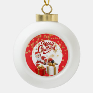 Cooler Weihnachtsmann-Feiertag zu Weihnachten 🎅 Keramik Kugel-Ornament