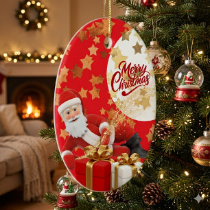 Cooler Weihnachtsmann-Feiertag zu Weihnachten 🎅 Keramikornament