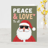 Cooler Weihnachtsmann Frieden Liebe Weihnachtskart Karte (Gelbe Blume)