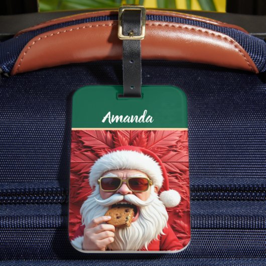 Cooler Weihnachtsmann Gepäckanhänger (Vorderseite Insitu 2)