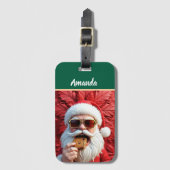 Cooler Weihnachtsmann Gepäckanhänger (Vorderseite Vertikal)