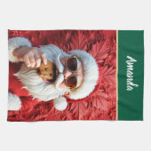 Cooler Weihnachtsmann Geschirrtuch (Horizontal)
