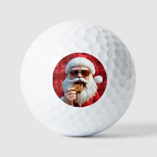 Cooler Weihnachtsmann Golfball (Vorderseite)
