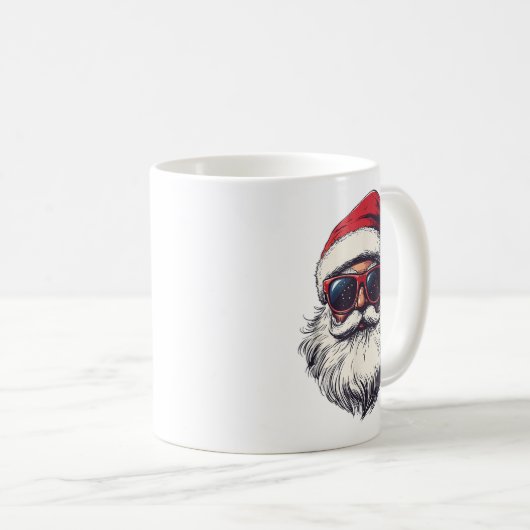 Cooler Weihnachtsmann im Retro-Gesicht Weihnachtsm Kaffeetasse (VorderseiteRechts)