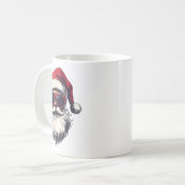 Cooler Weihnachtsmann im Retro-Gesicht Weihnachtsm Kaffeetasse (Vorderseite Links)