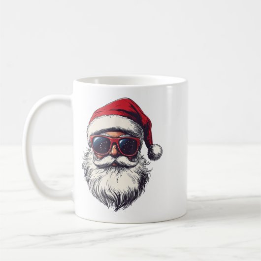 Cooler Weihnachtsmann im Retro-Gesicht Weihnachtsm Kaffeetasse (Links)