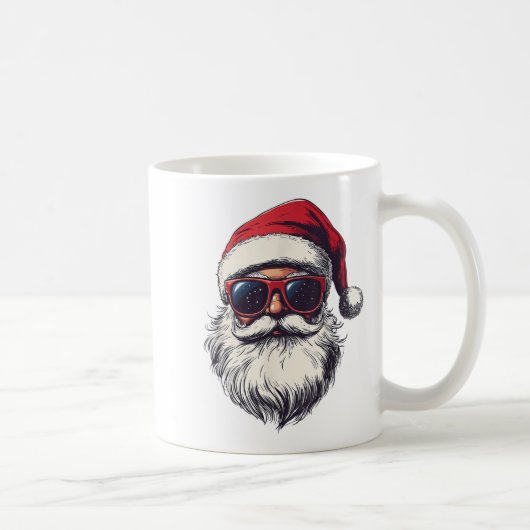 Cooler Weihnachtsmann im Retro-Gesicht Weihnachtsm Kaffeetasse (Rechts)