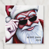 Cooler Weihnachtsmann in Sonnenbrille bis Weihnach Geschenkanhänger (Vorderseite)