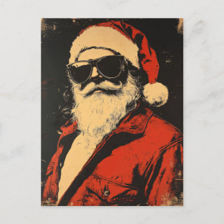 Cooler Weihnachtsmann in Sonnenbrille Postkarte