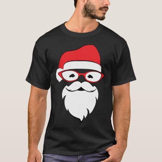 Cooler Weihnachtsmann in Vintager Brille T-Shirt (Vorderseite)