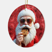Cooler Weihnachtsmann Keramik Ornament (Links)