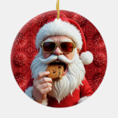 Cooler Weihnachtsmann Keramik Ornament (Hinten)