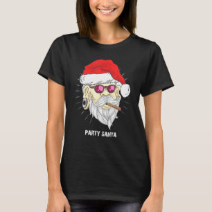 Cooler Weihnachtsmann mit Brillen und rauchenden Z T-Shirt