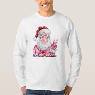 Cooler Weihnachtsmann mit Bubblegum und Friedensze T-Shirt