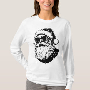 Cooler Weihnachtsmann mit Sonnenbrille Schwarz und T-Shirt