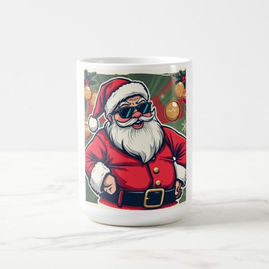 Cooler Weihnachtsmann mit trendigen Sonnenbrillen Kaffeetasse (Mittel)