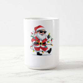 Cooler Weihnachtsmann mit Weihnachtslichtern – Mod Kaffeetasse
