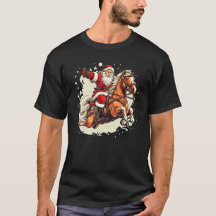 Cooler Weihnachtsmann mit Weihnachtspferd für die T-Shirt