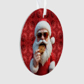 Cooler Weihnachtsmann Ornament (Vorderseite)