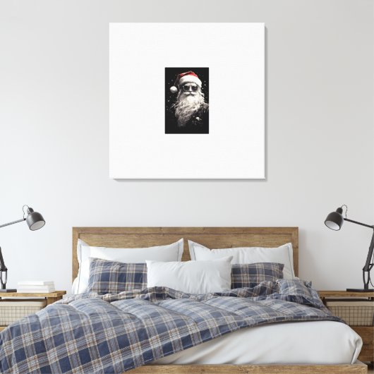 "Cooler Weihnachtsmann" - rote Leinwand (Insitu (Schlafzimmer))