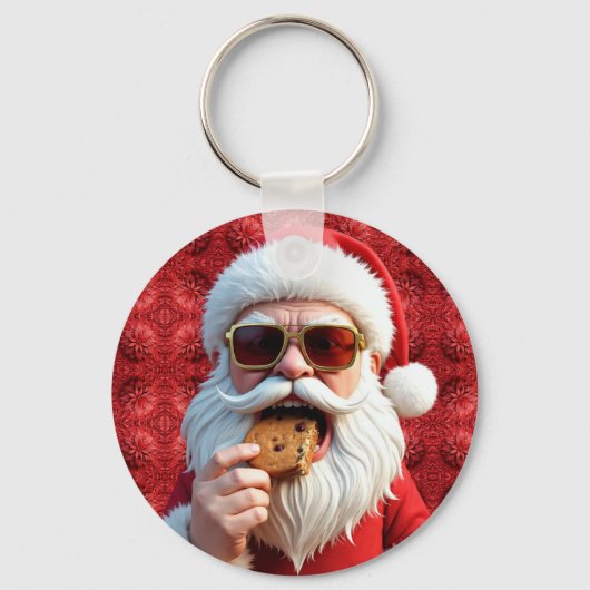 Cooler Weihnachtsmann Schlüsselanhänger (Vorderseite)
