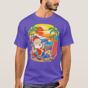 Cooler Weihnachtsmann Sunset Tropical Hawaiian Wei T-Shirt