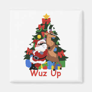 Cooler Weihnachtsmann und Reindeer Magnet