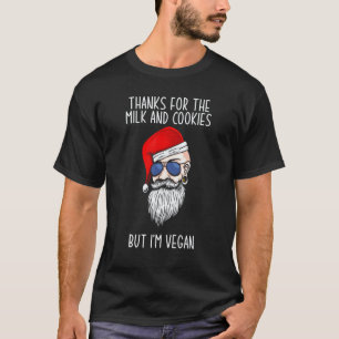 Cooler Weihnachtsmann Veganer Milch Keks Bärtiger T-Shirt