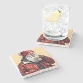 Cooler Weihnachtstrinker Weihnachten Steinuntersetzer (Seitenansicht)