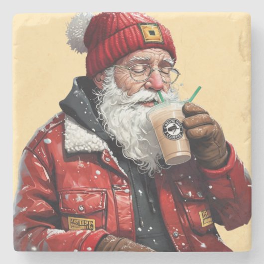 Cooler Weihnachtstrinker Weihnachten Steinuntersetzer (Vorderseite)